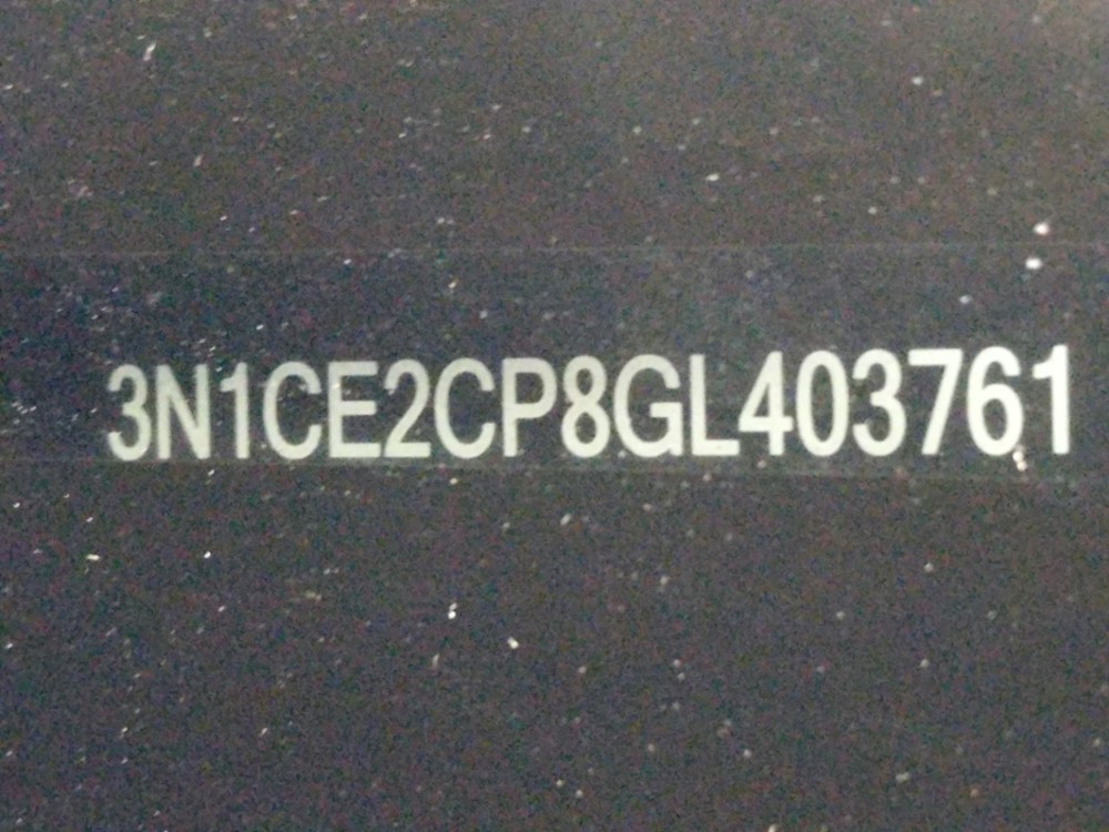 2016 Nissan Versa - VIN Plate