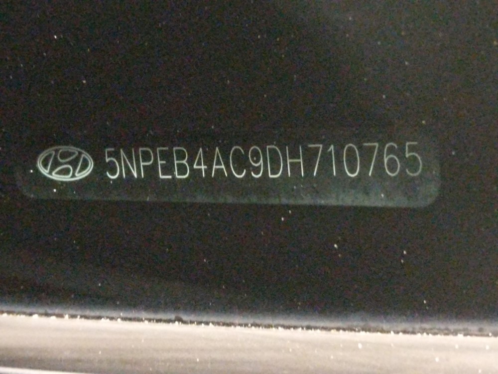 2013 Hyundai Sonata - VIN Plate