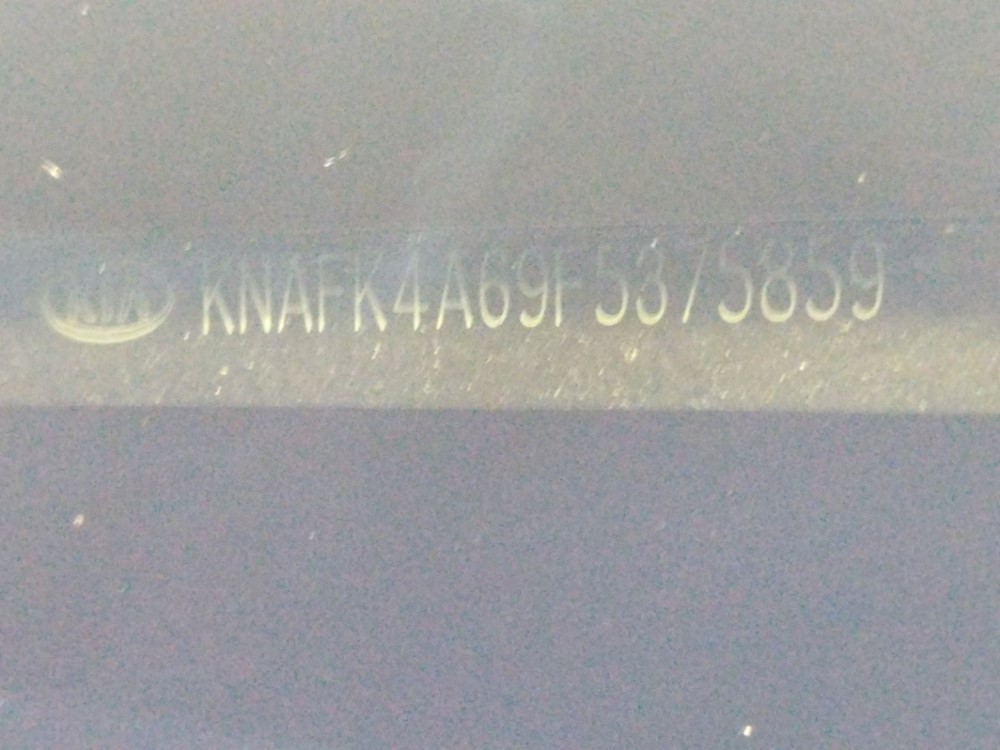 2015 Kia Forte - VIN Plate