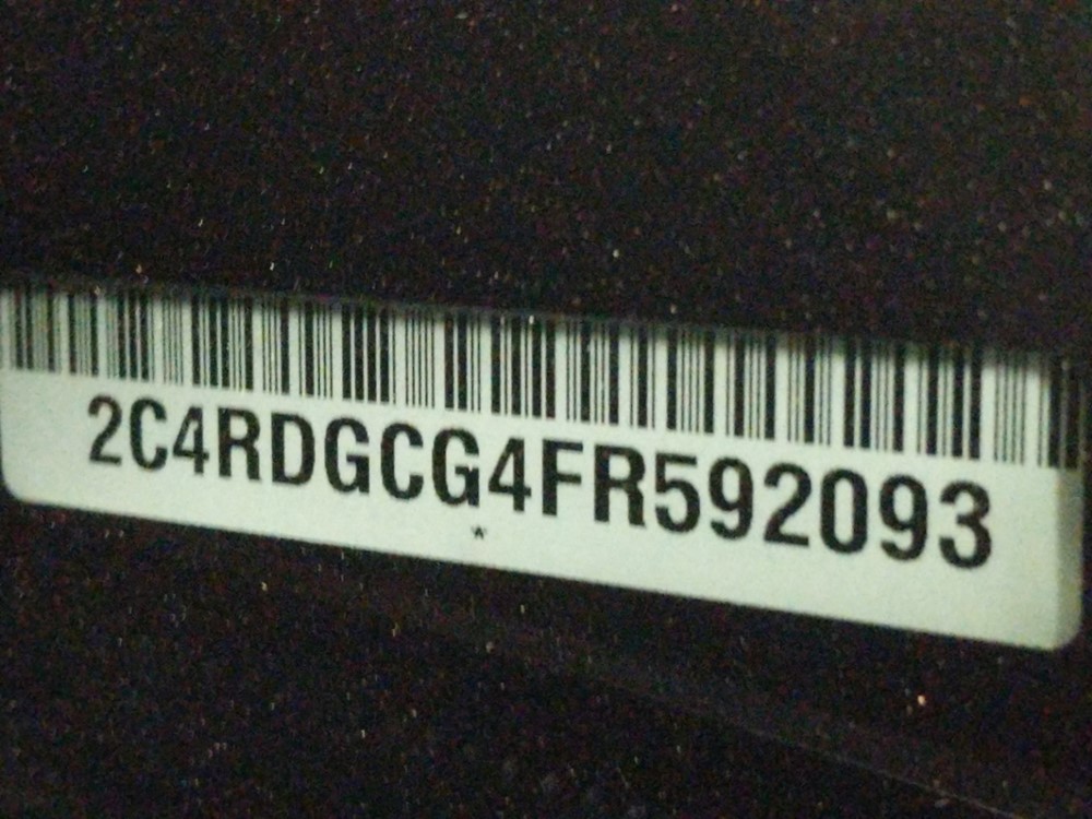 2015 Dodge Grand Caravan - VIN Plate