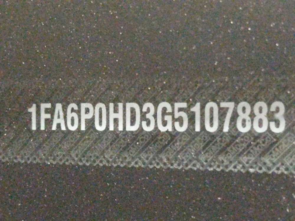2016 Ford Fusion - VIN Plate