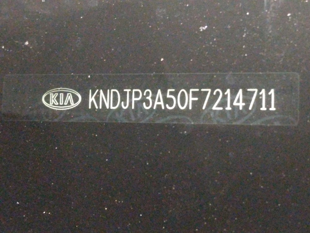 2015 Kia Soul - VIN Plate