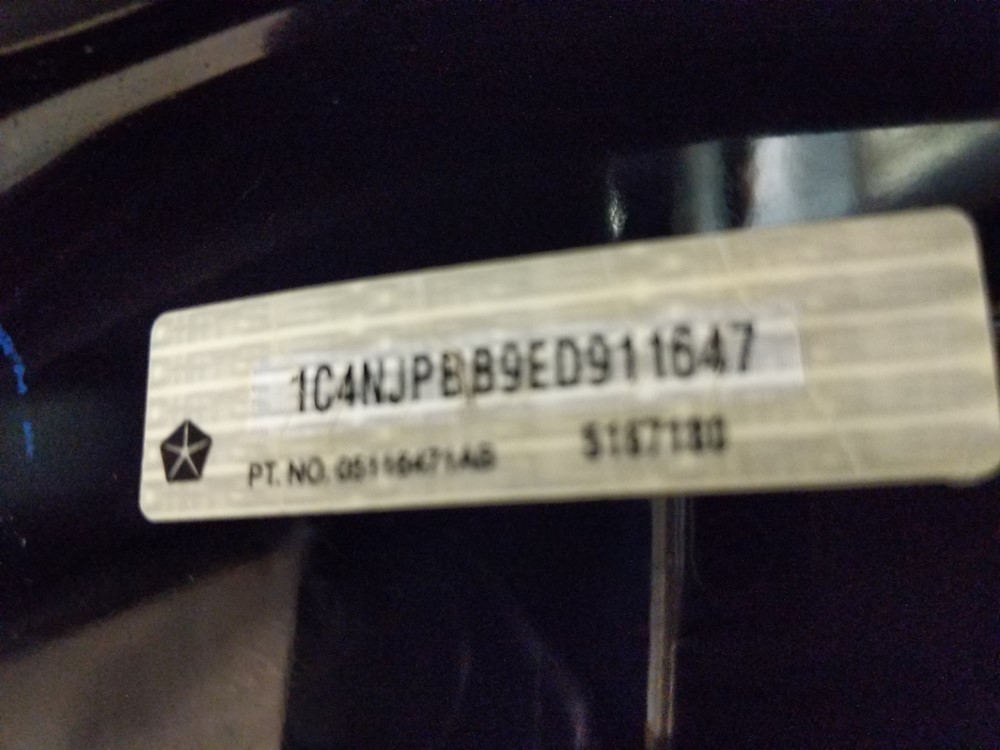 2014 Jeep Patriot - VIN Plate