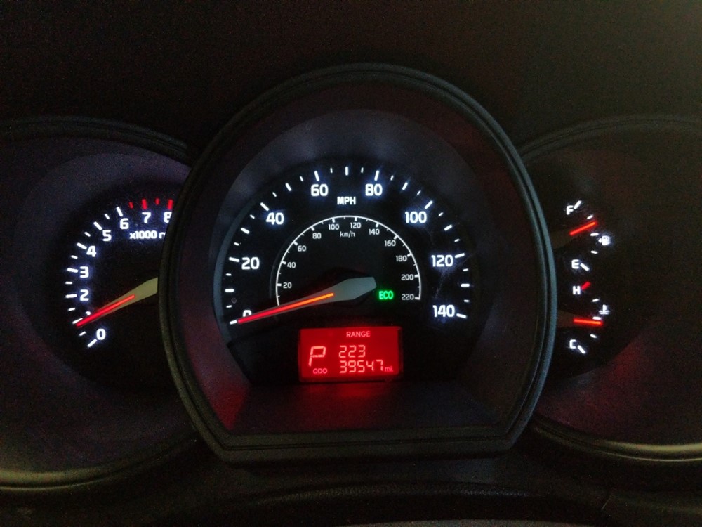 2015 Kia Rio - Odometer Close Up