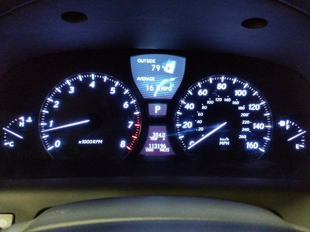 2008 Lexus LS - Odometer Close Up