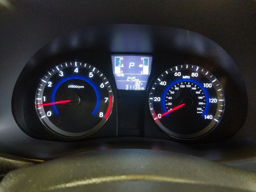 2017 Hyundai Accent - Odometer Close Up