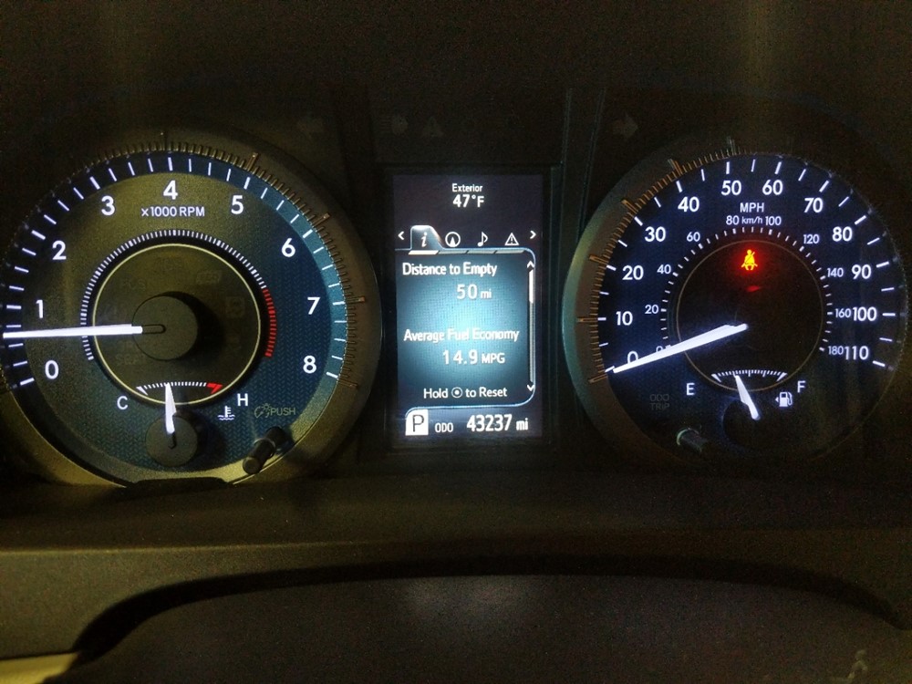 2015 Toyota Sienna - Odometer Close Up