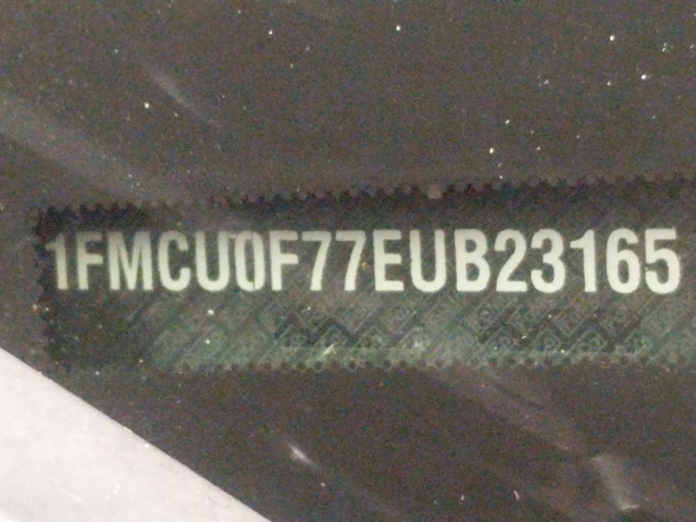 2014 Ford Escape - VIN Plate