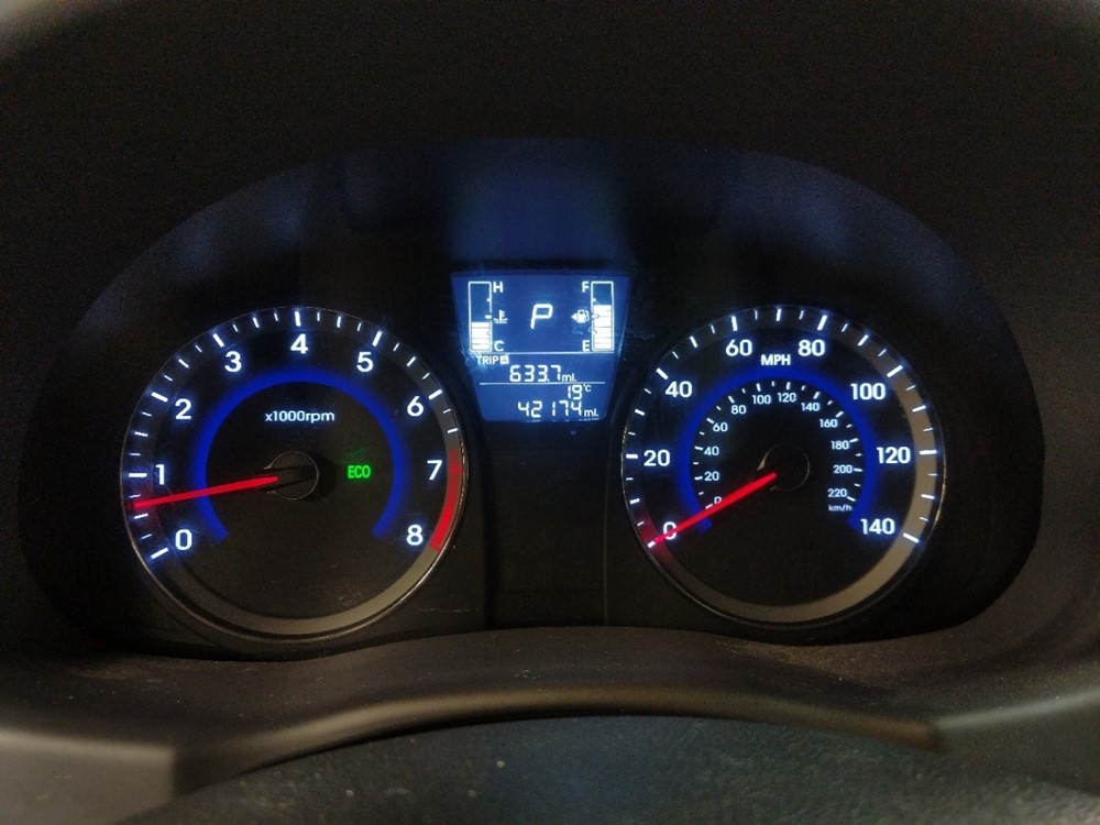 2017 Hyundai Accent - Odometer Close Up