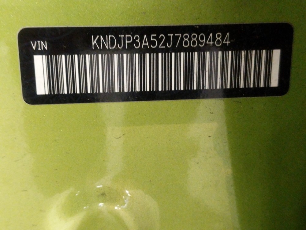 2018 Kia Soul - VIN Plate