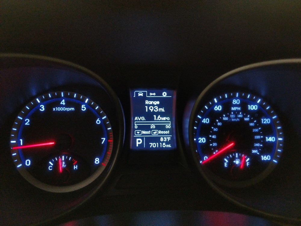 2014 Hyundai Santa Fe - Odometer Close Up