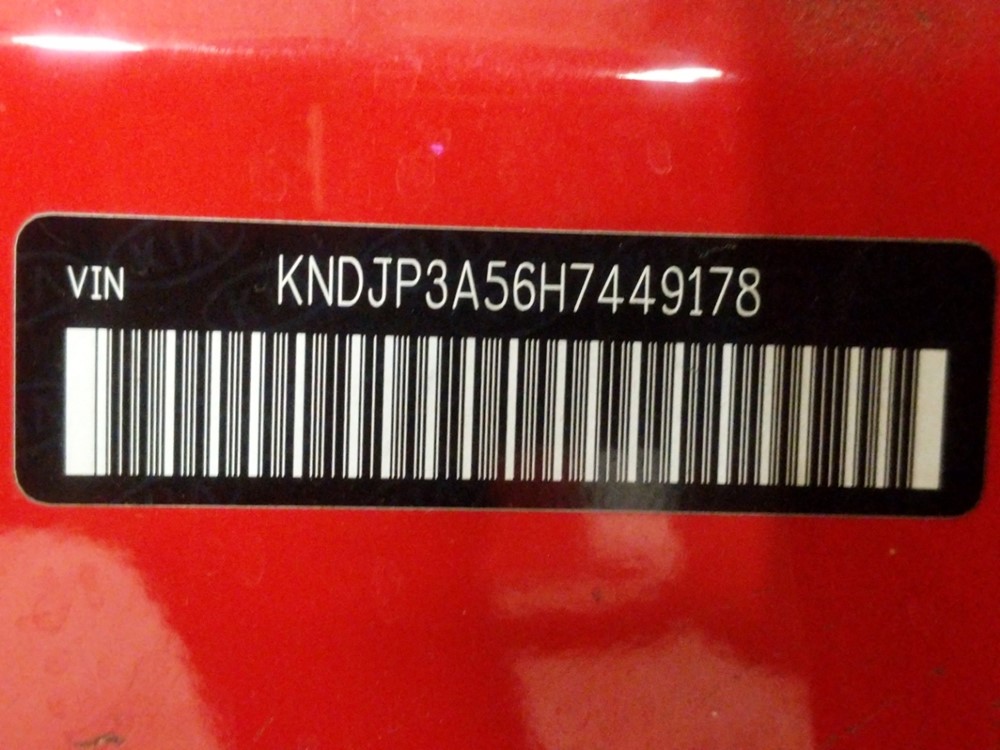 2017 Kia Soul - VIN Plate