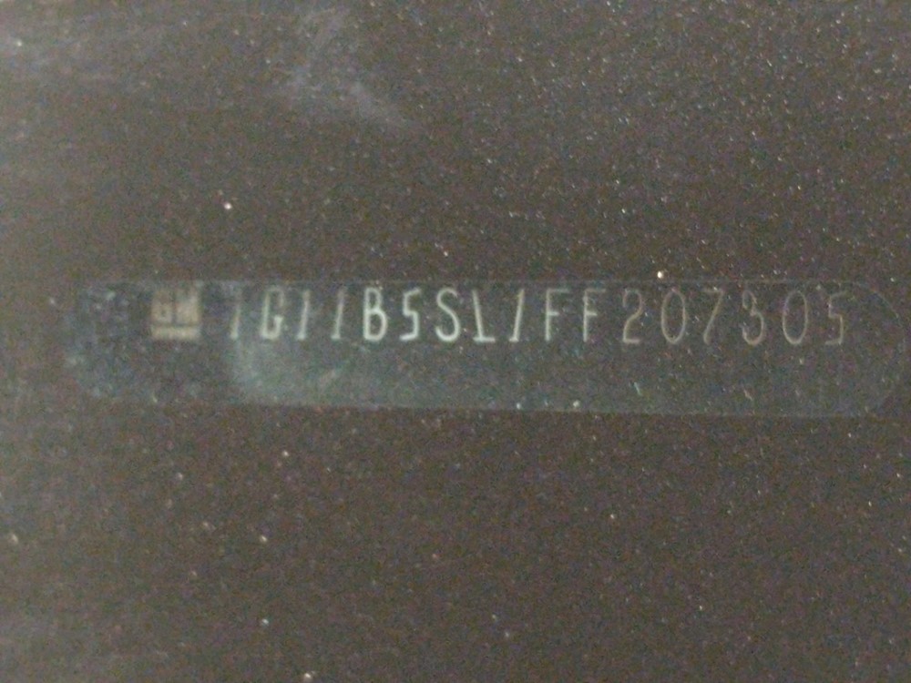 2015 Chevrolet Malibu - VIN Plate