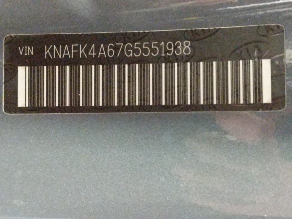 2016 Kia Forte - VIN Plate
