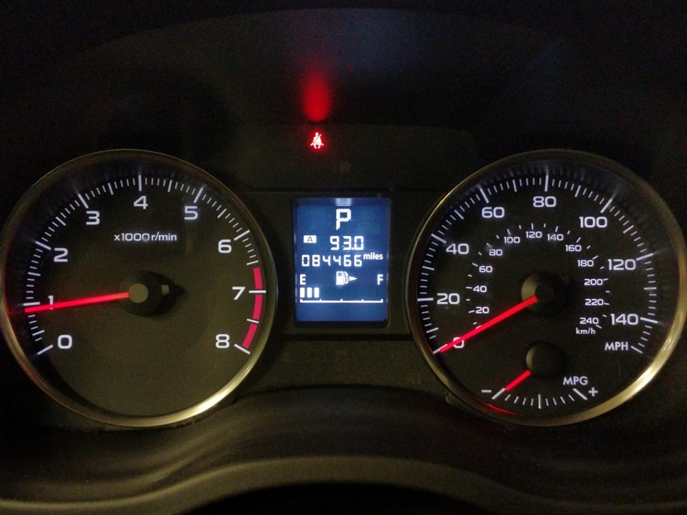 2016 Subaru Impreza - Odometer Close Up