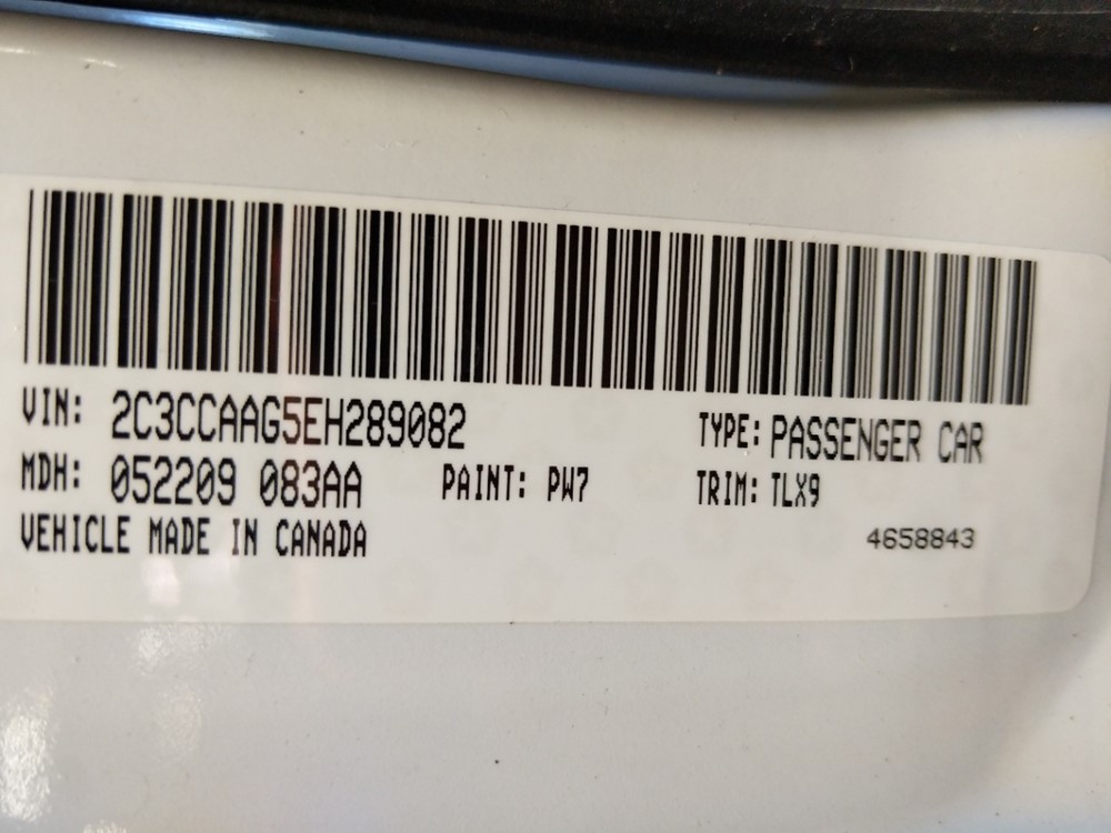 2014 Chrysler 300 - VIN Plate
