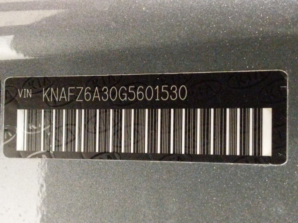 2016 Kia Forte - VIN Plate