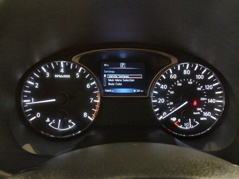 2017 Nissan Altima - Odometer Close Up