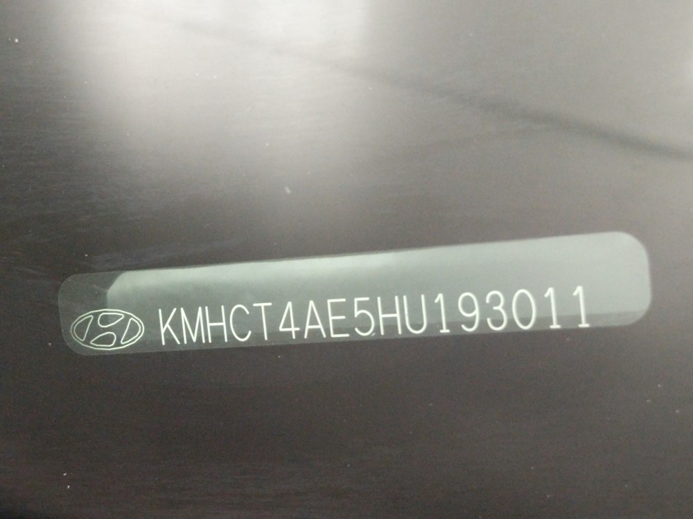2017 Hyundai Accent - VIN Plate