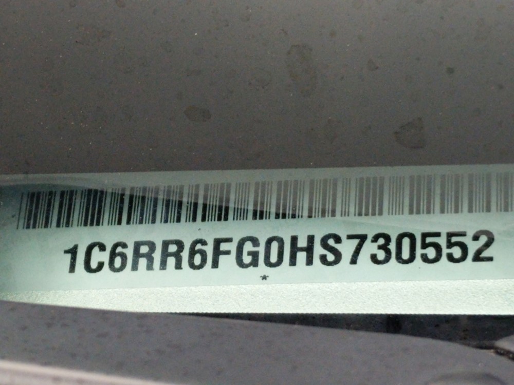 2017 Dodge Ram 1500 - VIN Plate