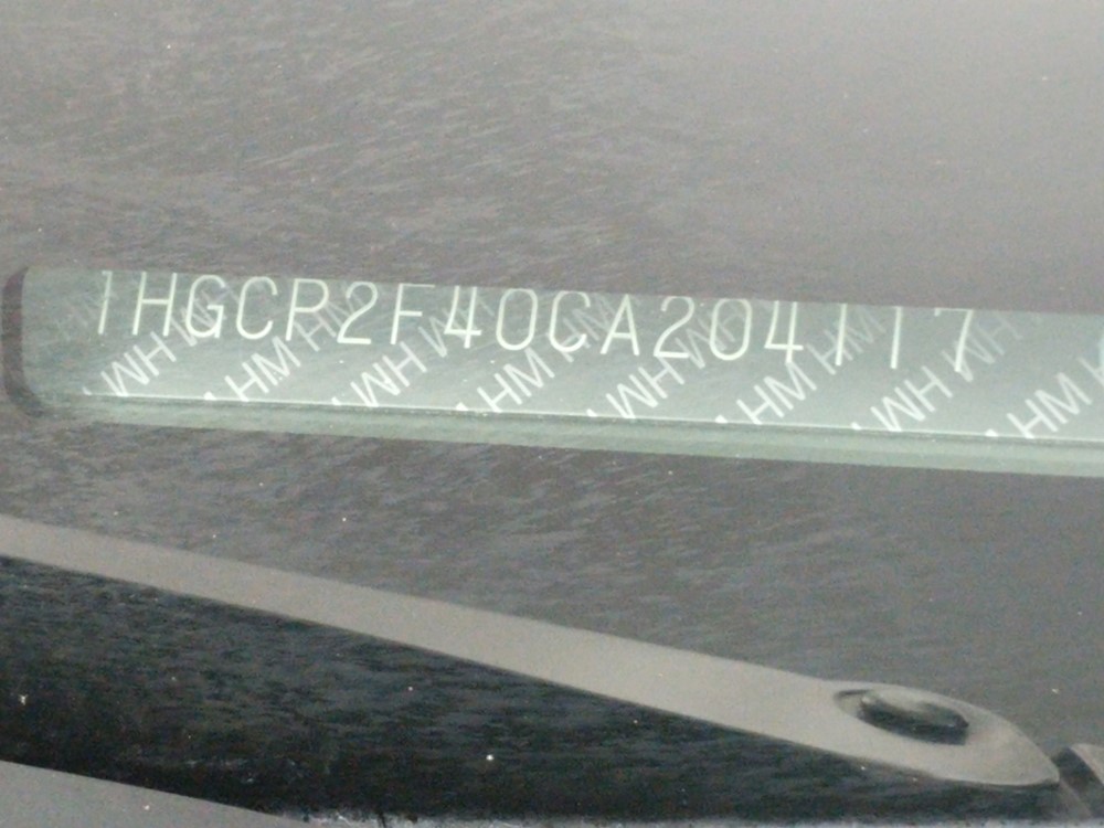 2012 Honda Accord - VIN Plate