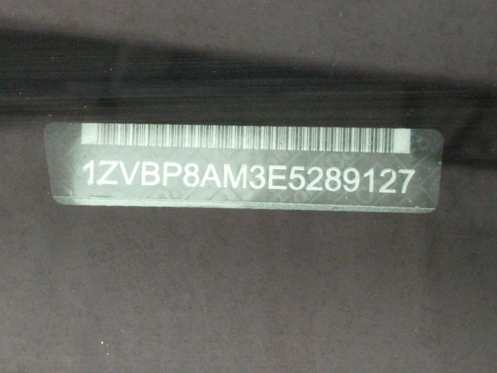 2014 Ford Mustang - VIN Plate
