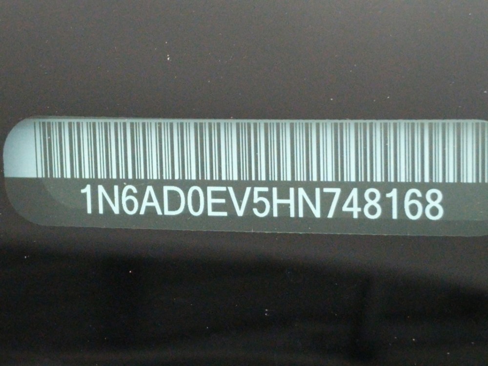 2017 Nissan Frontier - VIN Plate