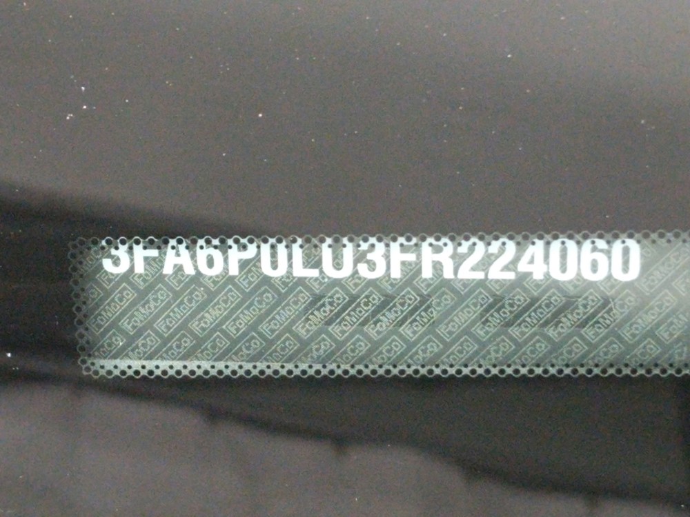 2015 Ford Fusion - VIN Plate