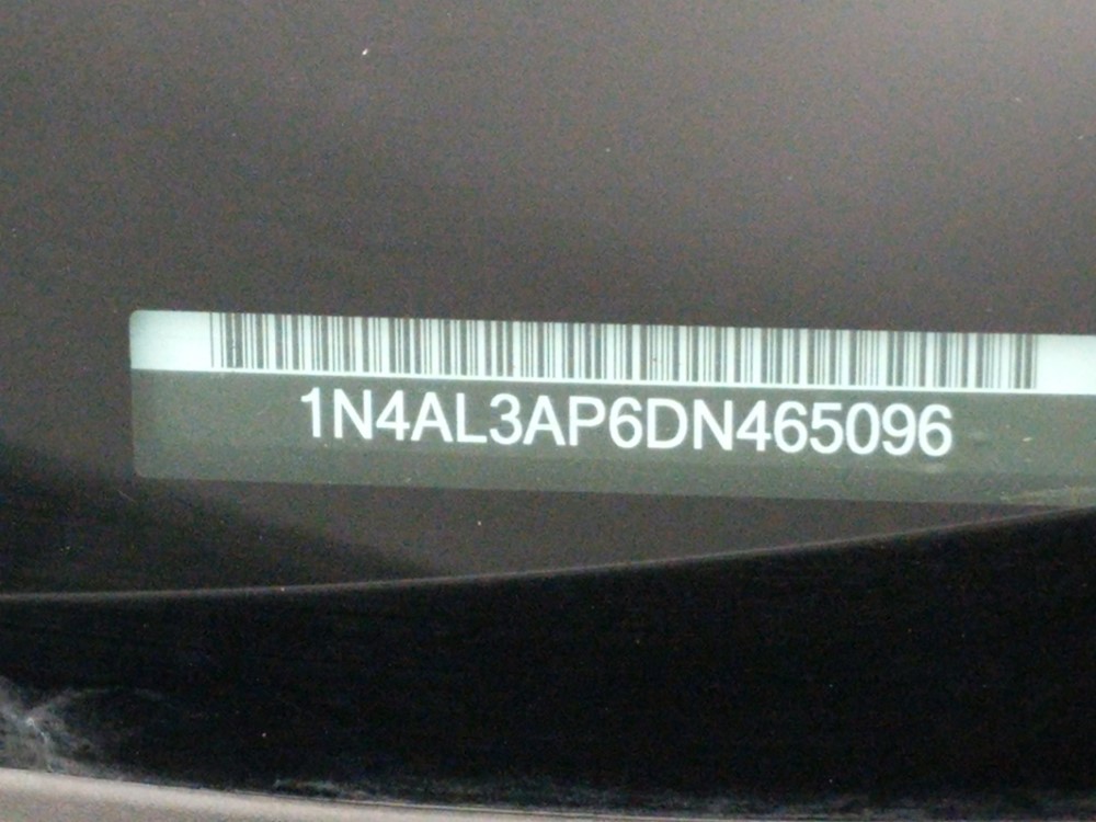 2013 Nissan Altima - VIN Plate