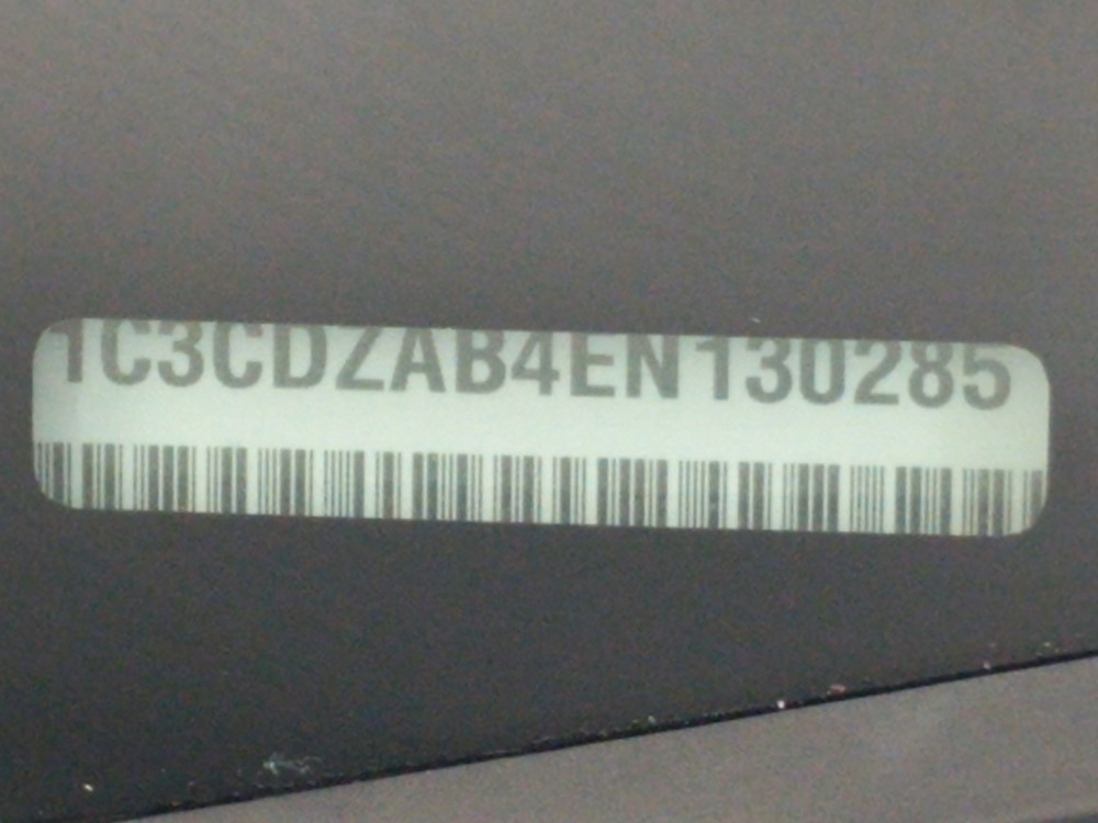 2014 Dodge Avenger - VIN Plate
