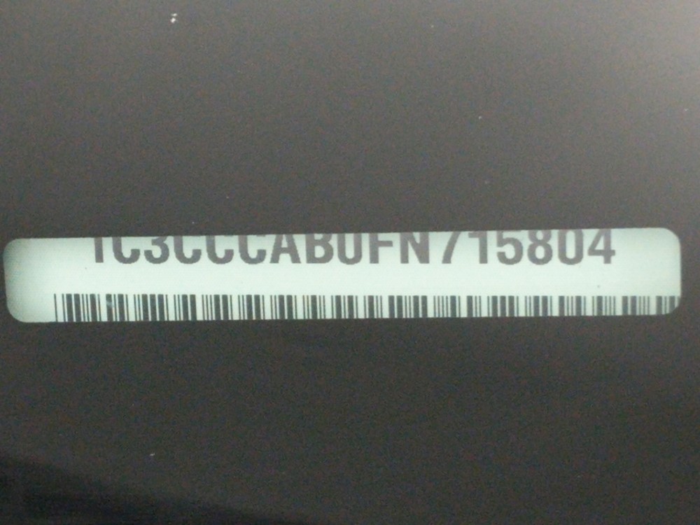 2015 Chrysler 200 - VIN Plate