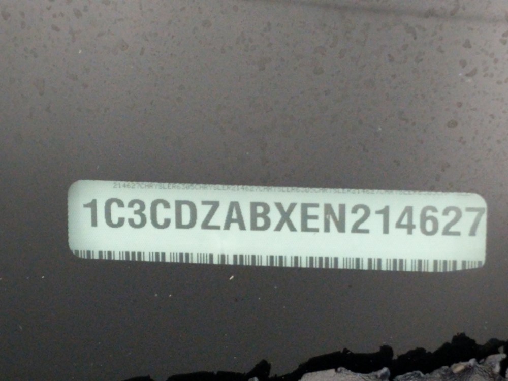 2014 Dodge Avenger - VIN Plate