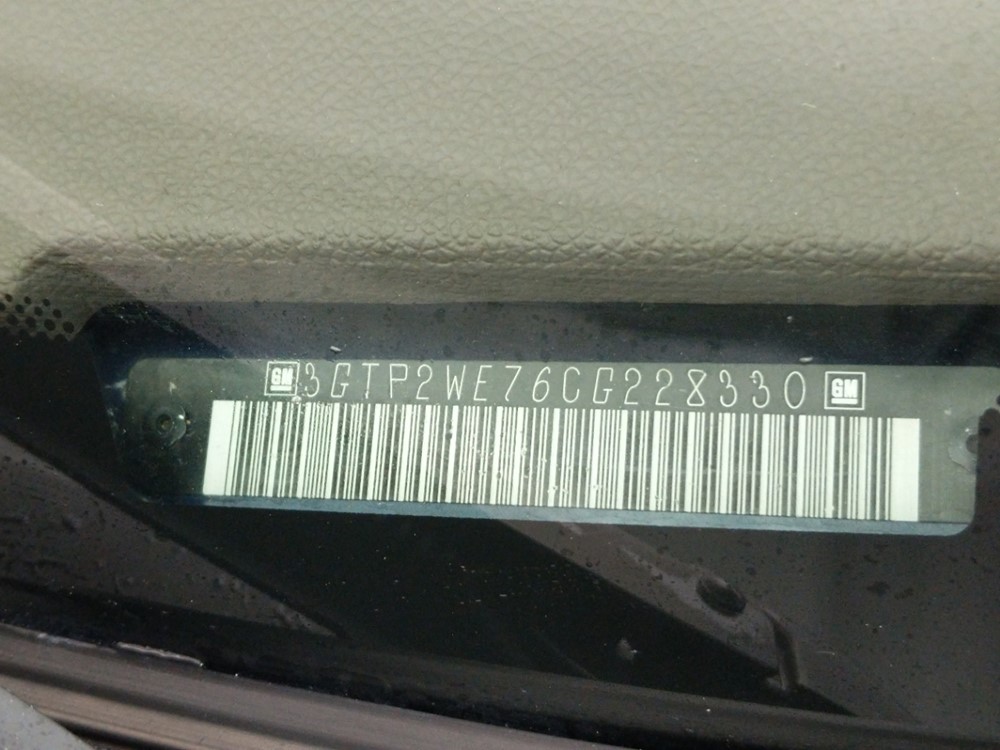 2012 GMC Sierra 1500 - VIN Plate