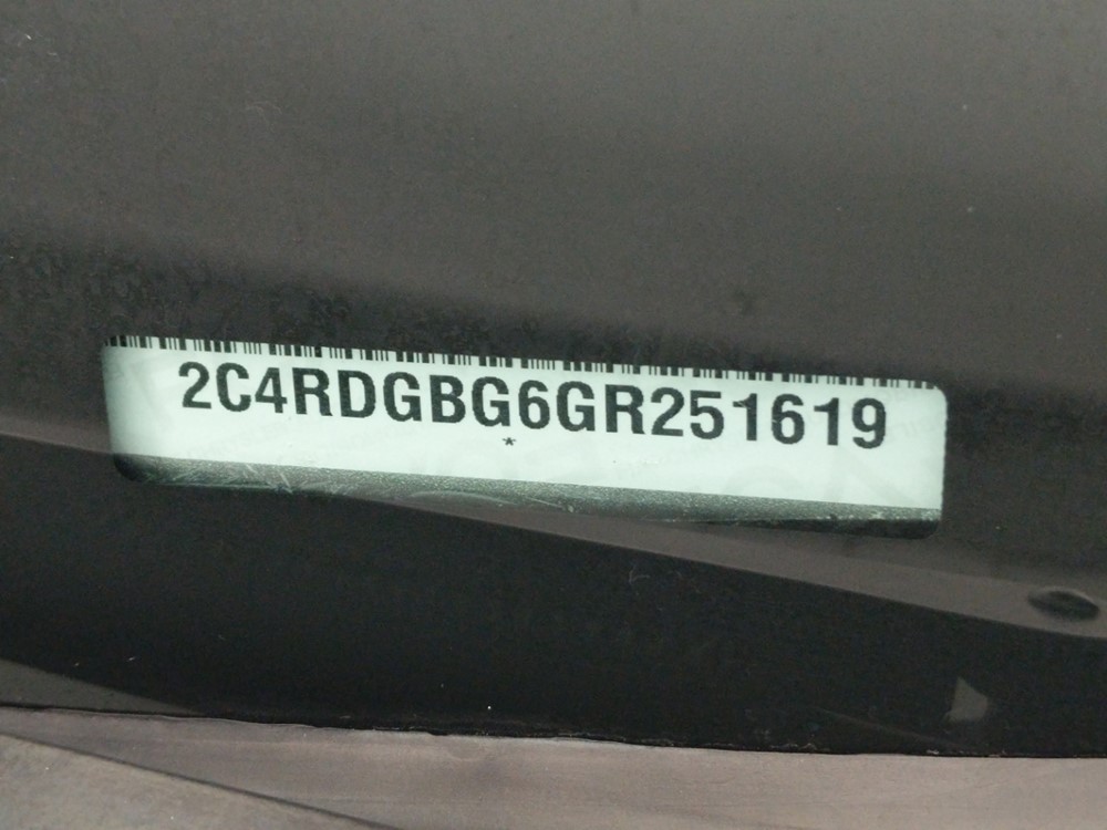 2016 Dodge Grand Caravan - VIN Plate