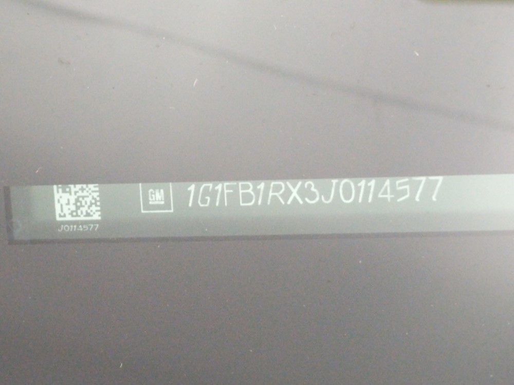 2018 Chevrolet Camaro - VIN Plate
