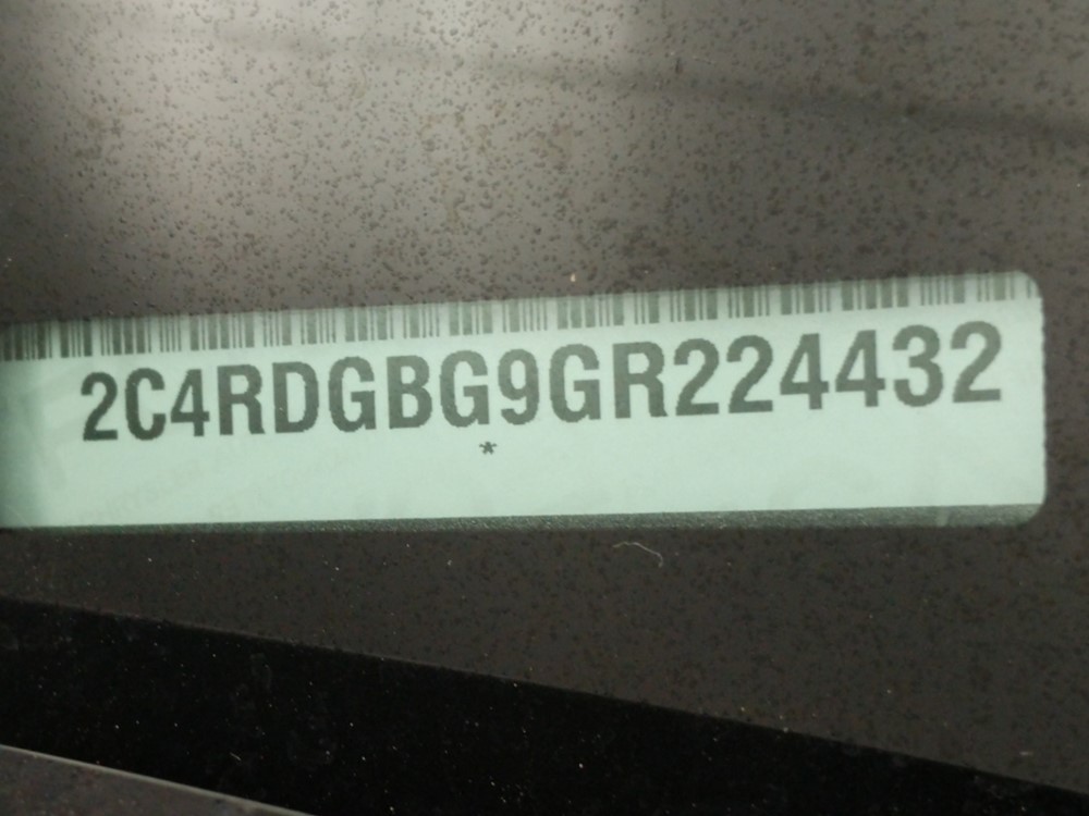 2016 Dodge Grand Caravan - VIN Plate