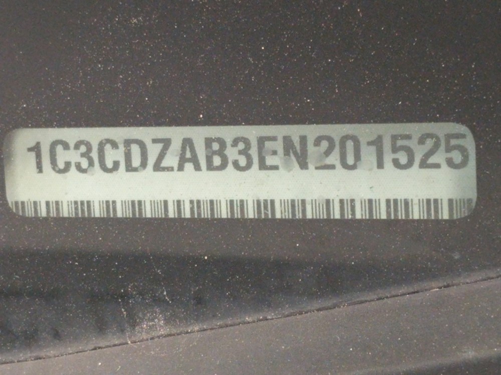 2014 Dodge Avenger - VIN Plate