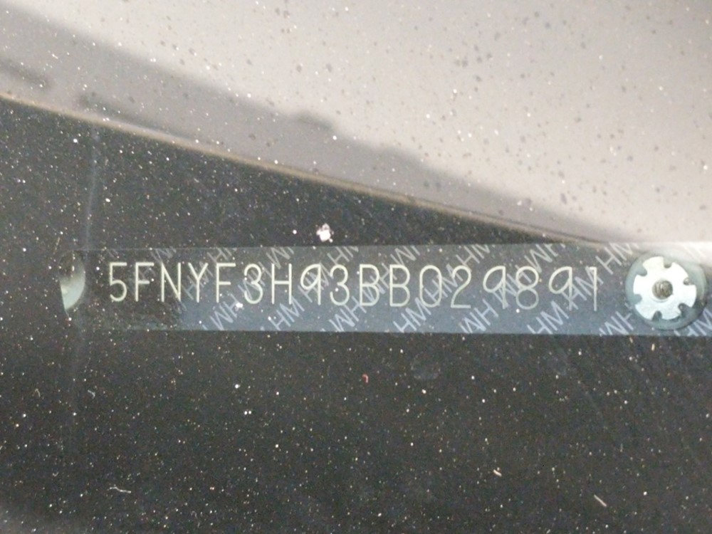 2011 Honda Pilot - VIN Plate