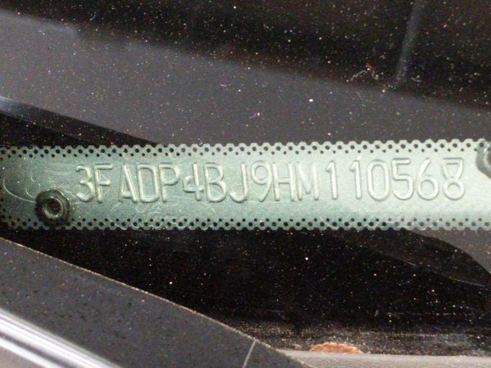 2017 Ford Fiesta - VIN Plate