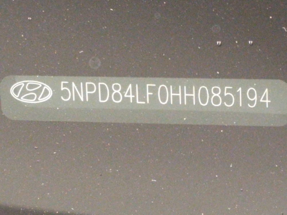 2017 Hyundai Elantra - VIN Plate