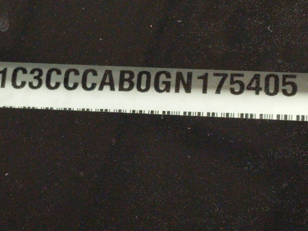 2016 Chrysler 200 - VIN Plate