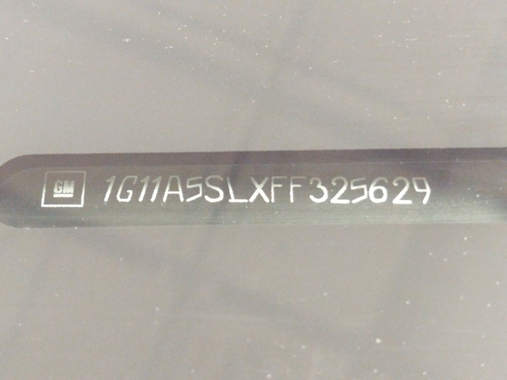 2015 Chevrolet Malibu - VIN Plate