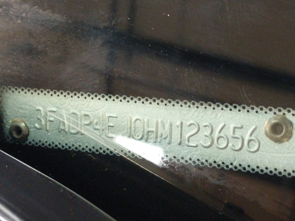 2017 Ford Fiesta - VIN Plate
