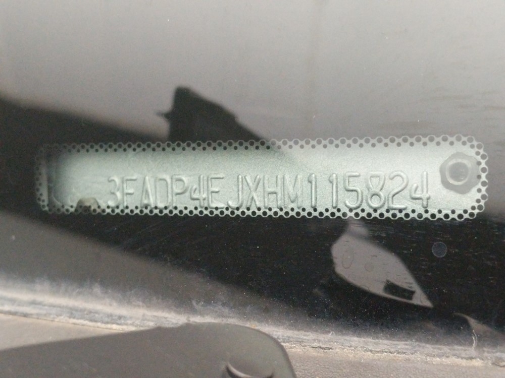 2017 Ford Fiesta - VIN Plate