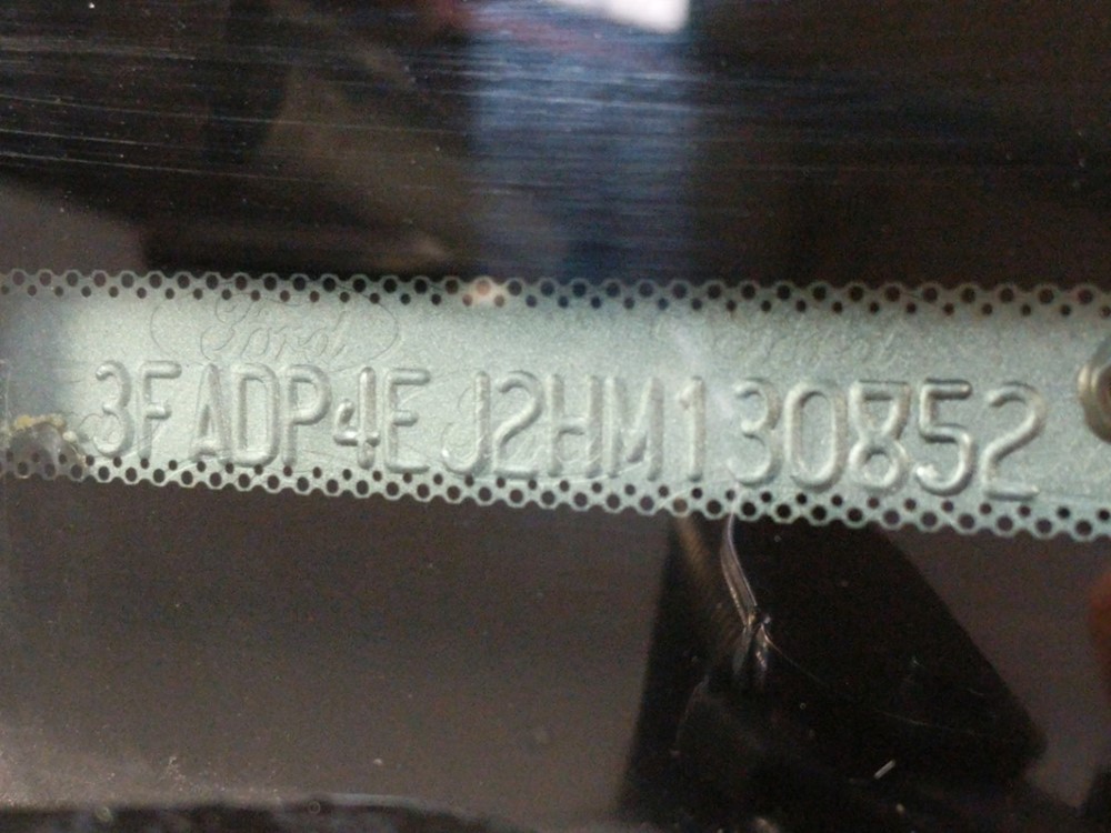 2017 Ford Fiesta - VIN Plate