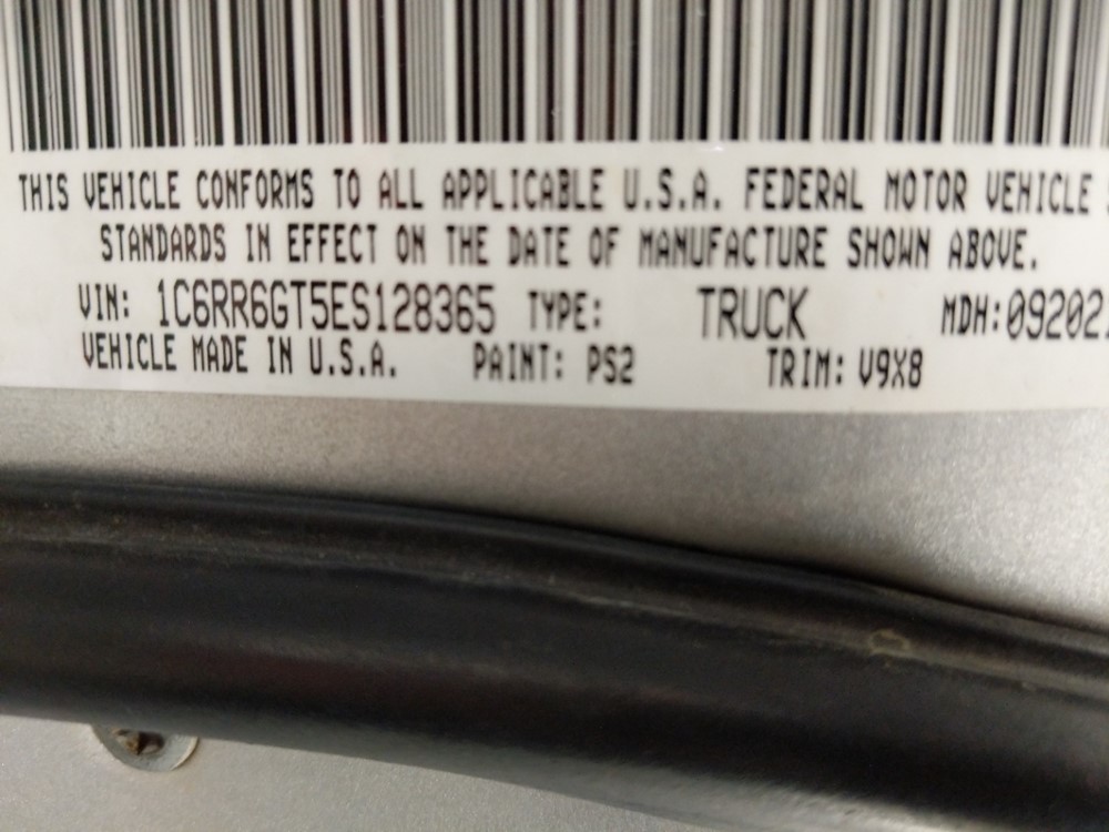 2014 Dodge Ram 1500 - VIN Plate