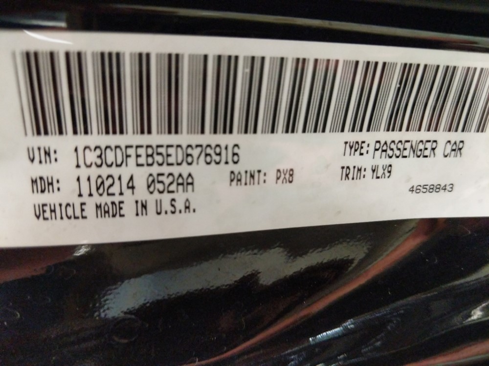 2014 Dodge Dart - VIN Plate