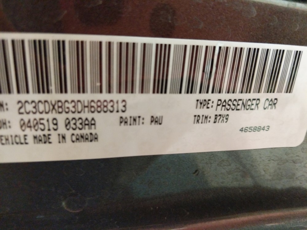 2013 Dodge Charger - VIN Plate