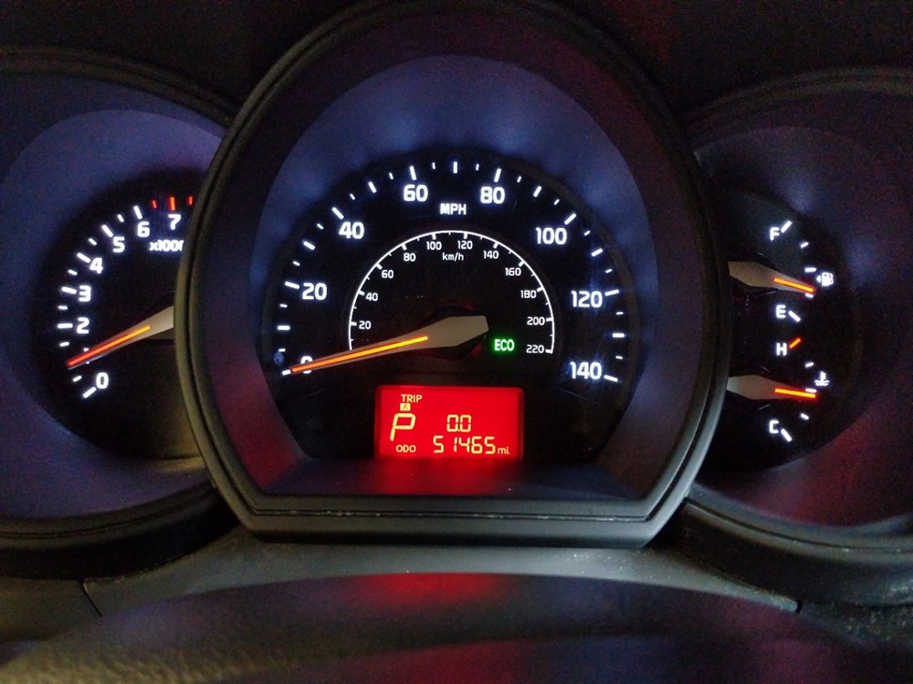 2015 Kia Rio - Odometer Close Up