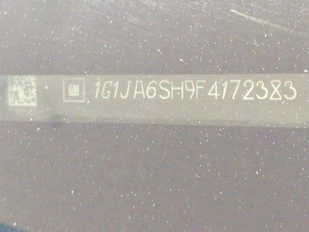 2015 Chevrolet Sonic - VIN Plate